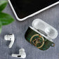 Sobek Crocodile Warrior AirPods Case with Ankh Ancient Egyptian Motif in Emerald