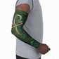 Sobek Crocodile Warrior Arm Sleeves with Ankh Ancient Egyptian Motif in Emerald