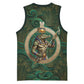 Sobek Crocodile Warrior Basketball Jersey with Ankh Ancient Egyptian Motif in Emerald
