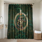 Sobek Crocodile Warrior Bathroom Set with Ankh Ancient Egyptian Motif in Emerald