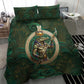 Sobek Crocodile Warrior Bedding Set with Ankh Ancient Egyptian Motif in Emerald