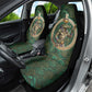 Sobek Crocodile Warrior Car Seat Cover with Ankh Ancient Egyptian Motif in Emerald
