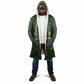 Sobek Crocodile Warrior Cloak with Ankh Ancient Egyptian Motif in Emerald