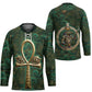 Sobek Crocodile Warrior Hockey Jersey with Ankh Ancient Egyptian Motif in Emerald