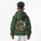 Sobek Crocodile Warrior Kid Hoodie with Ankh Ancient Egyptian Motif in Emerald