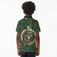 Sobek Crocodile Warrior Kid Polo Shirt with Ankh Ancient Egyptian Motif in Emerald