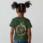Sobek Crocodile Warrior Kid T shirt with Ankh Ancient Egyptian Motif in Emerald