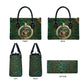 Sobek Crocodile Warrior Leather Bag with Ankh Ancient Egyptian Motif in Emerald