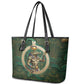 Sobek Crocodile Warrior Leather Tote Bag with Ankh Ancient Egyptian Motif in Emerald