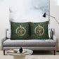 Sobek Crocodile Warrior Pillow Cover with Ankh Ancient Egyptian Motif in Emerald