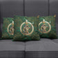 Sobek Crocodile Warrior Pillow Cover with Ankh Ancient Egyptian Motif in Emerald