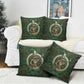 Sobek Crocodile Warrior Pillow Cover with Ankh Ancient Egyptian Motif in Emerald
