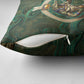 Sobek Crocodile Warrior Pillow Cover with Ankh Ancient Egyptian Motif in Emerald