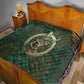 Sobek Crocodile Warrior Quilt with Ankh Ancient Egyptian Motif in Emerald