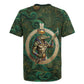 Sobek Crocodile Warrior Rugby Jersey with Ankh Ancient Egyptian Motif in Emerald