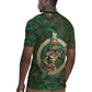 Sobek Crocodile Warrior Rugby Jersey with Ankh Ancient Egyptian Motif in Emerald