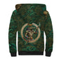Sobek Crocodile Warrior Sherpa Hoodie with Ankh Ancient Egyptian Motif in Emerald