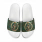 Sobek Crocodile Warrior Slide Sandals with Ankh Ancient Egyptian Motif in Emerald