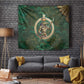 Sobek Crocodile Warrior Tapestry with Ankh Ancient Egyptian Motif in Emerald