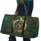 Sobek Crocodile Warrior Travel Bag with Ankh Ancient Egyptian Motif in Emerald