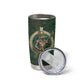 Sobek Crocodile Warrior Tumbler Cup with Ankh Ancient Egyptian Motif in Emerald