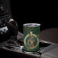 Sobek Crocodile Warrior Tumbler Cup with Ankh Ancient Egyptian Motif in Emerald