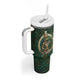 Sobek Crocodile Warrior Tumbler With Handle with Ankh Ancient Egyptian Motif in Emerald
