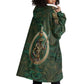 Sobek Crocodile Warrior Wearable Blanket Hoodie with Ankh Ancient Egyptian Motif in Emerald
