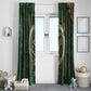 Sobek Crocodile Warrior Window Curtain with Ankh Ancient Egyptian Motif in Emerald