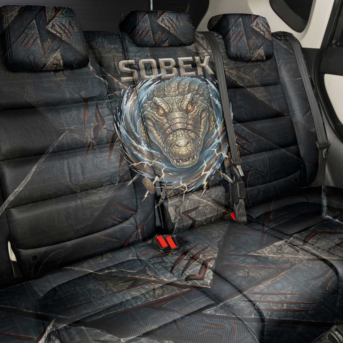 Sobek Egypt Back Car Seat Cover with Crocodile Head Water Symbolism Ancient Guardian