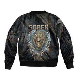 Sobek Egypt Bomber Jacket with Crocodile Head Water Symbolism Ancient Guardian