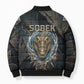 Sobek Egypt Bomber Puffer Jacket with Crocodile Head Water Symbolism Ancient Guardian