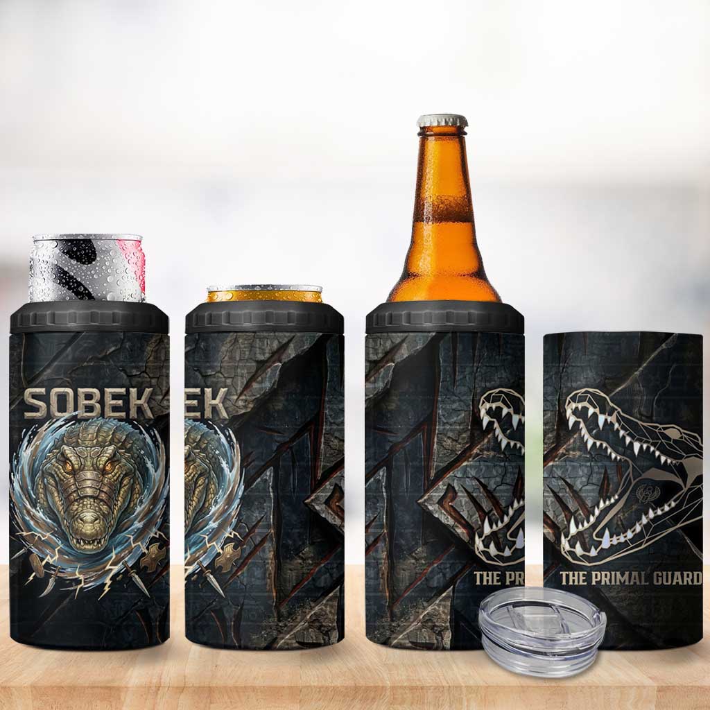 Sobek Egypt 4 in 1 Can Cooler Tumbler with Crocodile Head Water Symbolism Ancient Guardian