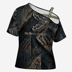 Sobek Egypt Cross Shoulder Shirt with Crocodile Head Water Symbolism Ancient Guardian
