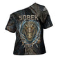 Sobek Egypt Cross Shoulder Shirt with Crocodile Head Water Symbolism Ancient Guardian