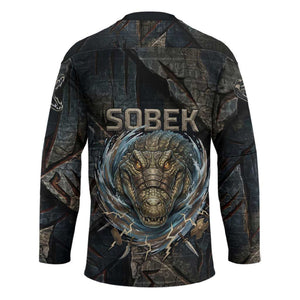 Sobek Egypt Hockey Jersey with Crocodile Head Water Symbolism Ancient Guardian