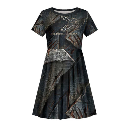 Sobek Egypt Kid Short Sleeve Dress with Crocodile Head Water Symbolism Ancient Guardian
