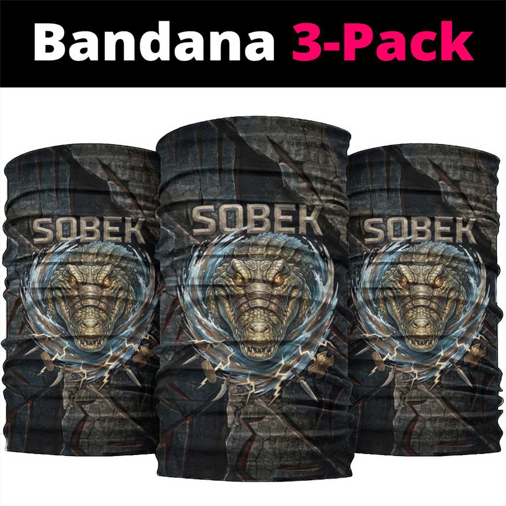 Sobek Egypt Neck Gaiter with Crocodile Head Water Symbolism Ancient Guardian