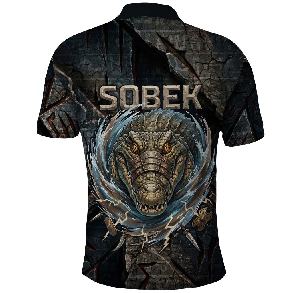 Sobek Egypt Polo Shirt with Crocodile Head Water Symbolism Ancient Guardian