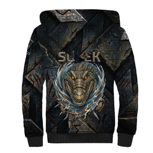 Sobek Egypt Sherpa Hoodie with Crocodile Head Water Symbolism Ancient Guardian