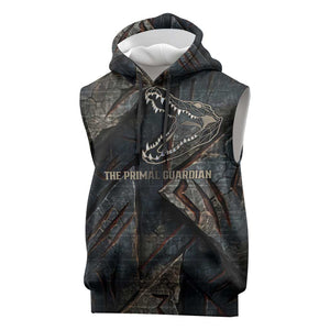 Sobek Egypt Sleeveless Hoodie with Crocodile Head Water Symbolism Ancient Guardian