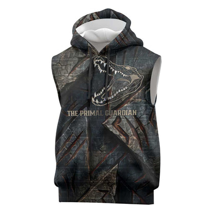 Sobek Egypt Sleeveless Hoodie with Crocodile Head Water Symbolism Ancient Guardian