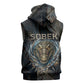 Sobek Egypt Sleeveless Hoodie with Crocodile Head Water Symbolism Ancient Guardian