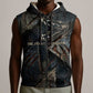 Sobek Egypt Sleeveless Zip Hoodie with Crocodile Head Water Symbolism Ancient Guardian