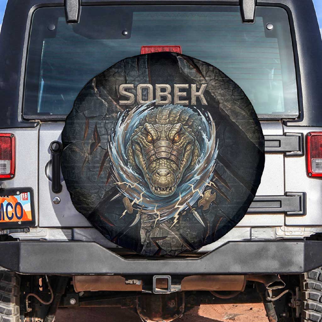 Sobek Egypt Spare Tire Cover with Crocodile Head Water Symbolism Ancient Guardian