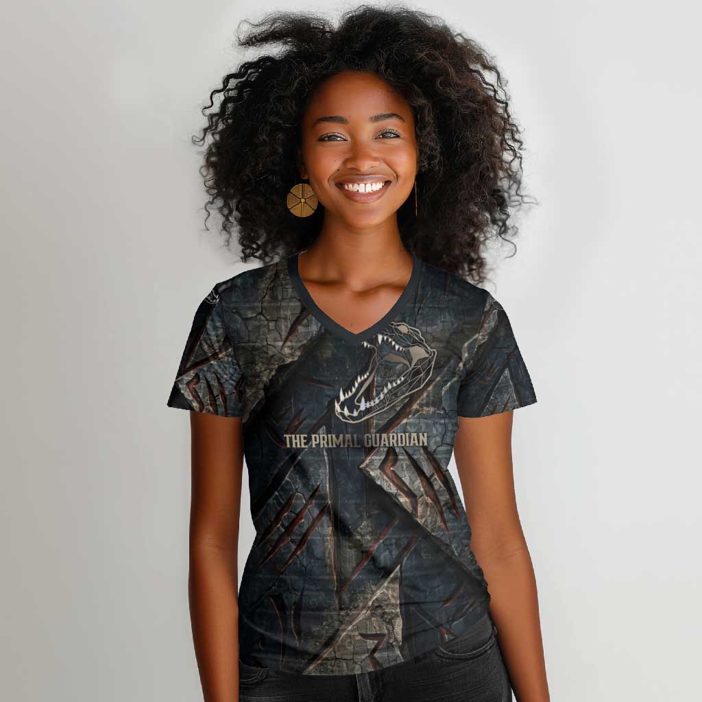 Sobek Egypt Women V-Neck T-Shirt with Crocodile Head Water Symbolism Ancient Guardian