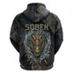 Sobek Egypt Zip Hoodie with Crocodile Head Water Symbolism Ancient Guardian