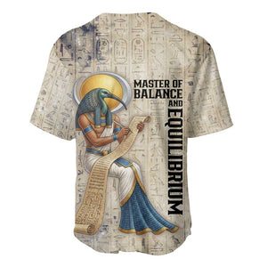 Thoth Baseball Jersey Ibis Head and Ancient Scroll Egyptian Wisdom
