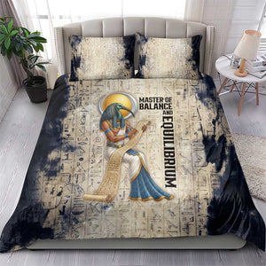 Thoth Bedding Set Ibis Head and Ancient Scroll Egyptian Wisdom