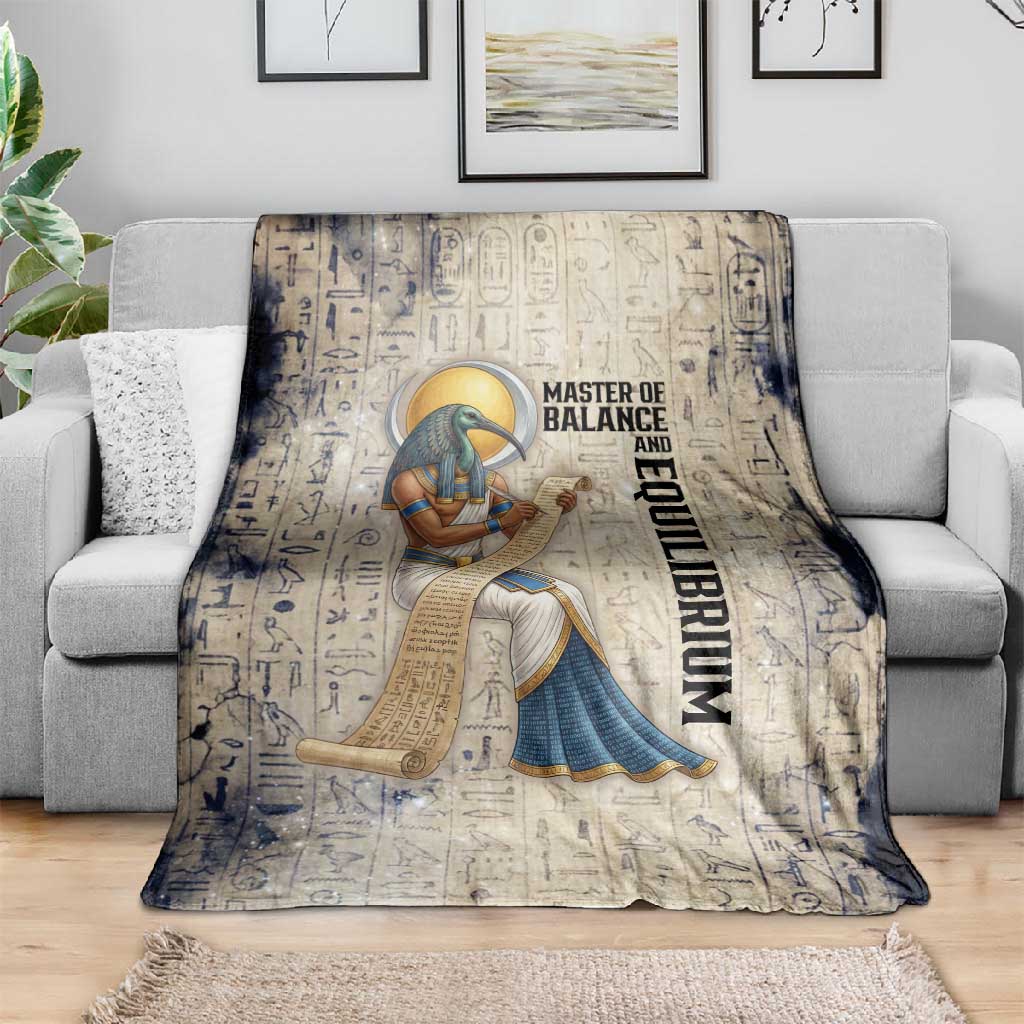 Thoth Blanket Ibis Head and Ancient Scroll Egyptian Wisdom